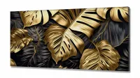 Quadro Decorativo Costela de Adão Dourado em Tecido Canvas 130x60 cm - Foto 2