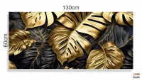Quadro Decorativo Costela de Adão Dourado em Tecido Canvas 130x60 cm - Foto 3
