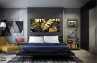 Quadro Decorativo Costela de Adão Dourado em Tecido Canvas 130x60 cm - Foto 4