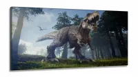 Quadro Decorativo Dinossauro em Tecido Canvas 130x60