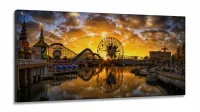 Quadro Decorativo Disney Parque 130x60 em Tecido Canvas