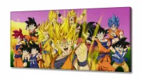 Quadro Decorativo Dragon Ball Mosaico Sala em Tecido Canvas 130x60 - Foto 2