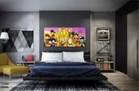 Quadro Decorativo Dragon Ball Mosaico Sala em Tecido Canvas 130x60 - Foto 4