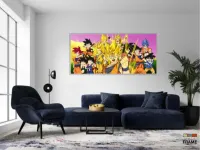 Quadro Decorativo Dragon Ball Mosaico Sala em Tecido Canvas 130x60 - Foto 5