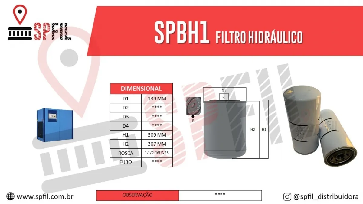  Filtro Hidráulico SPBH1