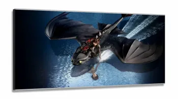 Quadro Decorativo Filme Como Treinar O Seu Dragao2 em Tecido Canvas 130x60