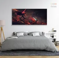 Quadro Decorativo Filme Star Wars em Tecido Canvas 130x60 - Foto 6