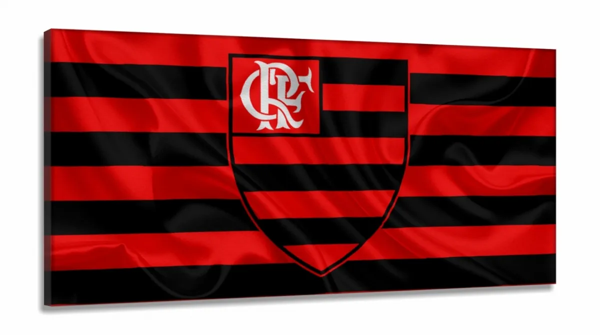 Quadro Decorativo Flamenro Futebol 130x60 em Tecido Canvas Imagem