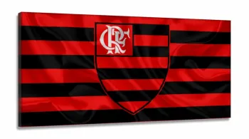 Quadro Decorativo Flamenro Futebol 130x60 em Tecido Canvas