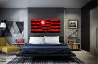 Quadro Decorativo Flamenro Futebol 130x60 em Tecido Canvas - Foto 4