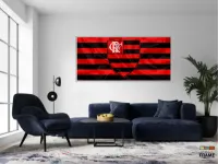 Quadro Decorativo Flamenro Futebol 130x60 em Tecido Canvas - Foto 5