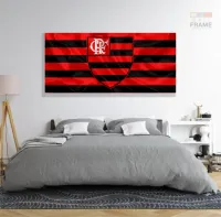 Quadro Decorativo Flamenro Futebol 130x60 em Tecido Canvas - Foto 6
