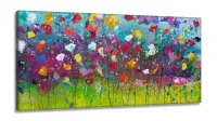 Quadro Decorativo Floral 130x60 em Tecido Canvas sala quarto