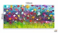 Quadro Decorativo Floral 130x60 em Tecido Canvas sala quarto - Foto 3