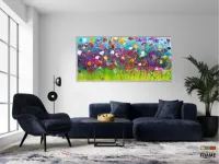 Quadro Decorativo Floral 130x60 em Tecido Canvas sala quarto - Foto 5