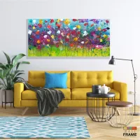 Quadro Decorativo Floral 130x60 em Tecido Canvas sala quarto - Foto 7
