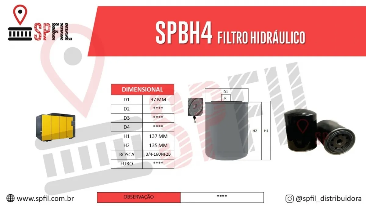  Filtro Hidráulico SPBH4