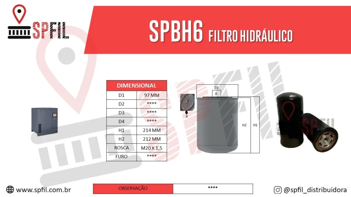  Filtro Hidráulico SPBH6