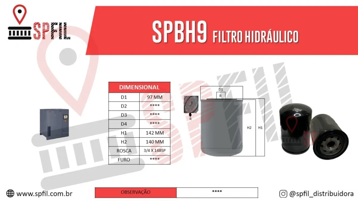  Filtro Hidráulico SPBH9