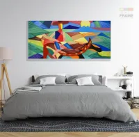 Quadro Decorativo Formas Canoa 130x60 em Tecido Canvas - Foto 6