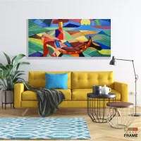 Quadro Decorativo Formas Canoa 130x60 em Tecido Canvas - Foto 7