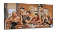 Quadro decorativo Friends Jogando Poker Arte em Tecido Canvas 130x60