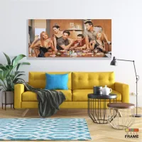 Quadro decorativo Friends Jogando Poker Arte em Tecido Canvas 130x60 - Foto 7