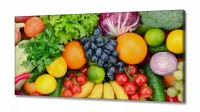 Quadro Decorativo Frutas E Legumes 130x60 em Tecido Canvas - Foto 2