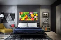 Quadro Decorativo Frutas E Legumes 130x60 em Tecido Canvas - Foto 4