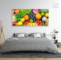 Quadro Decorativo Frutas E Legumes 130x60 em Tecido Canvas - Foto 6