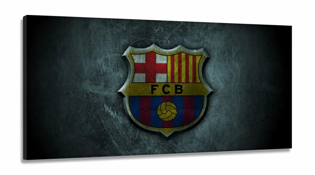 Quadro Decorativo Futebol Barcelona em Tecido Canvas  120x60 em Tecido Canvas Imagem