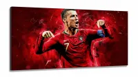 Quadro Decorativo Futebol Cristiano Ronaldo130x60 em Tecido Canvas