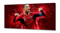 Quadro Decorativo Futebol Cristiano Ronaldo130x60 em Tecido Canvas - Foto 2