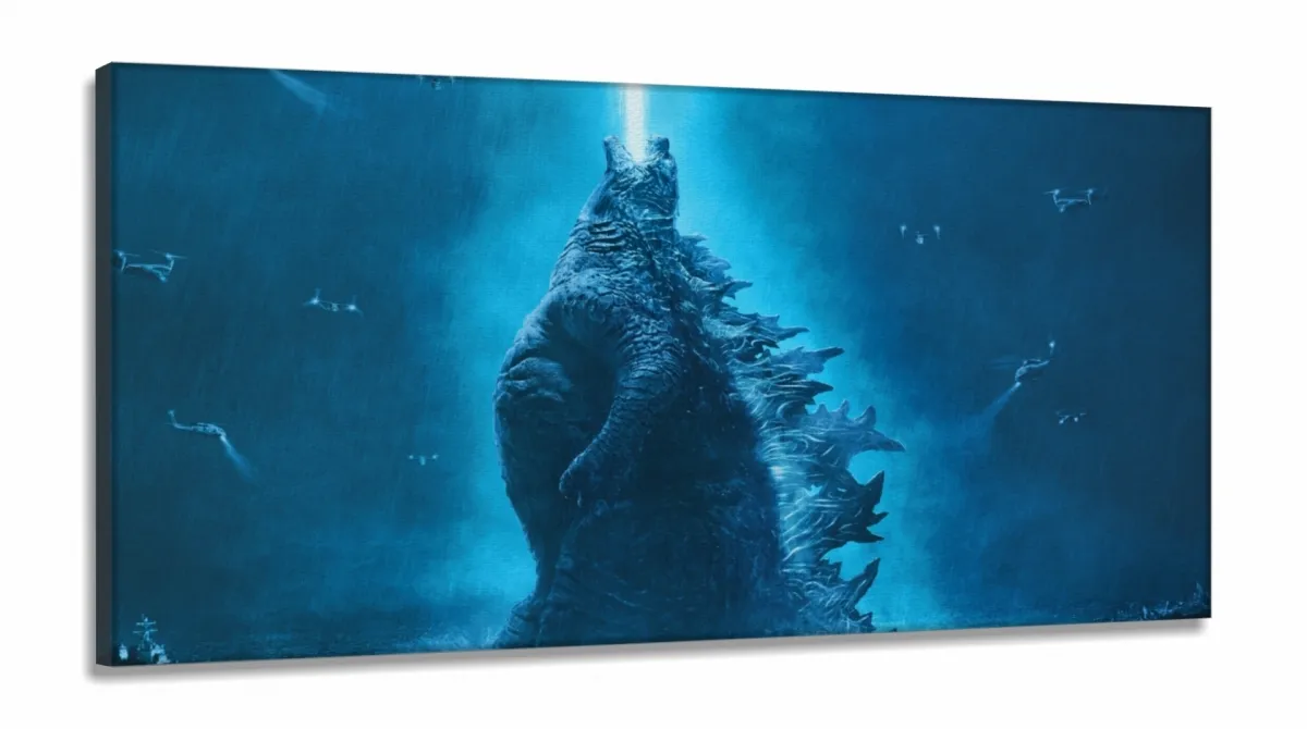 Quadro Decorativo Godzila D 5 em Tecido Canvas 130x60 Imagem