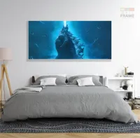 Quadro Decorativo Godzila D 5 em Tecido Canvas 130x60 - Foto 6