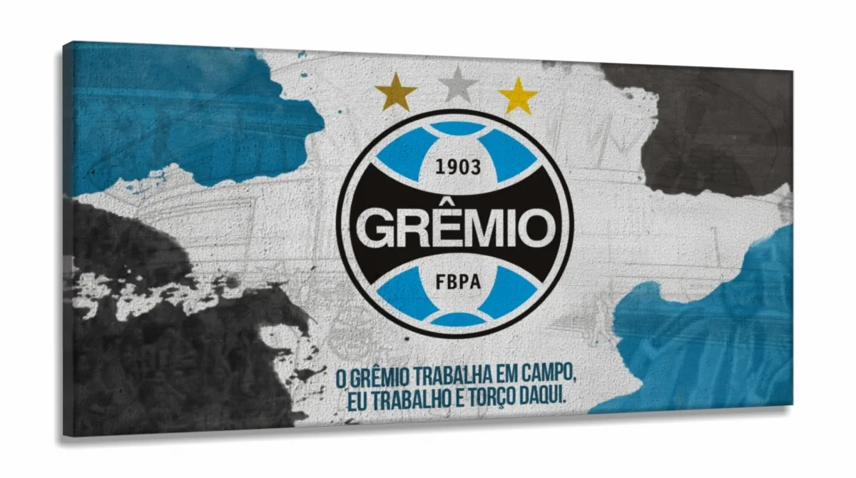 Quadro Decorativo Gremio Futebol em Tecido Canvas 130x60 Imagem