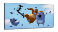 Quadro Decorativo Grizzy e os Lemmings 2 em Tecido Canvas 130x60