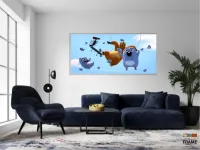 Quadro Decorativo Grizzy e os Lemmings 2 em Tecido Canvas 130x60 - Foto 5