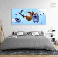 Quadro Decorativo Grizzy e os Lemmings 2 em Tecido Canvas 130x60 - Foto 6