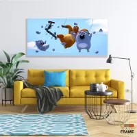 Quadro Decorativo Grizzy e os Lemmings 2 em Tecido Canvas 130x60 - Foto 7