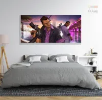 Quadro Decorativo GTA  em Tecido Canvas 130x60 - Foto 6