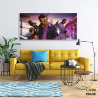 Quadro Decorativo GTA  em Tecido Canvas 130x60 - Foto 7