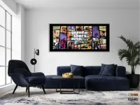 Quadro decorativo GTA V - Jogos - em Tecido Canvas 130x60 - Foto 5