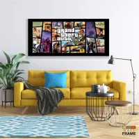 Quadro decorativo GTA V - Jogos - em Tecido Canvas 130x60 - Foto 7