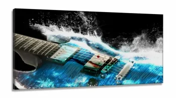 Quadro Decorativo Guitarra em Tecido Canvas 130x60
