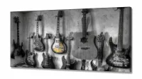 Quadro Decorativo Guitarras em Tecido Canvas 130x60 - Foto 2