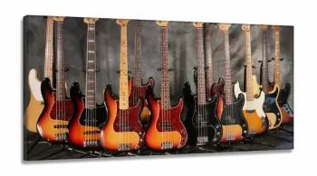 Quadro Decorativo Guitarras em Tecido Canvas 130x60 m01