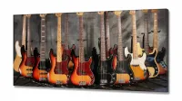 Quadro Decorativo Guitarras em Tecido Canvas 130x60 m01 - Foto 2