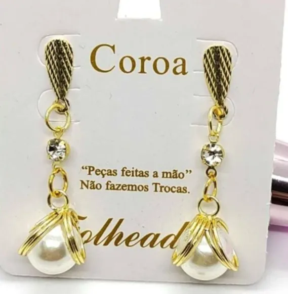 brinco pedras Folheado Imagem