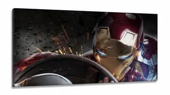 Quadro Decorativo Homem de Ferro 8 em Tecido Canvas 130x60